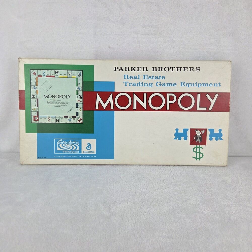 Vintage 1961 Monopoly Board Game Parker Brothers Complete Long Box Fast Ship